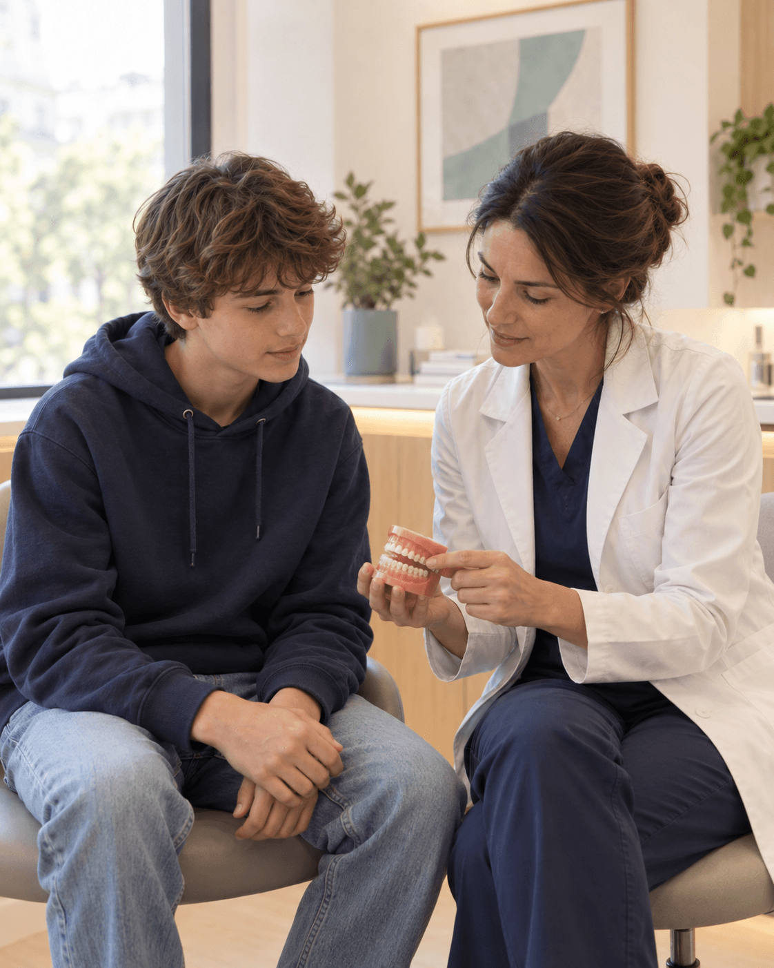 Adolescent en échange avec l’orthodontiste
